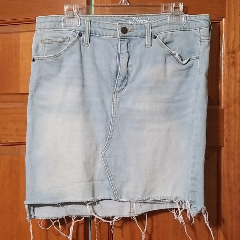 Light wash denim skirt